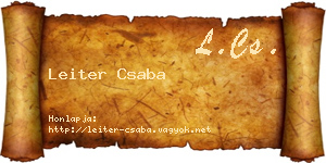 Leiter Csaba névjegykártya